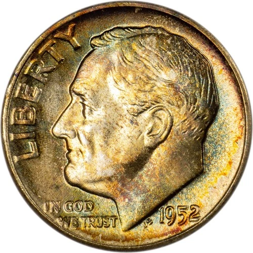 1952 Roosevelt Dime - Superb Toning - Premium GEM BU!