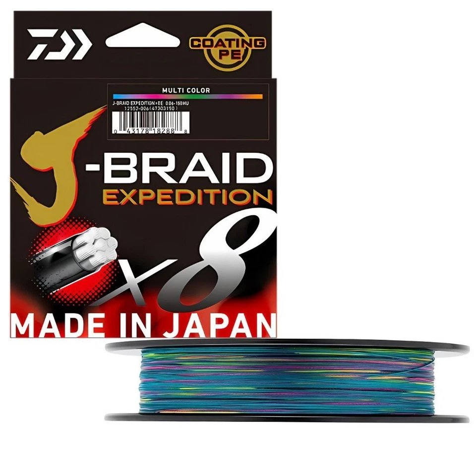 DAIWA Ultimate 8 Strand Fishing Braid Line J-BRAID EXPEDITION 300m Multicolore - Photo 1/1