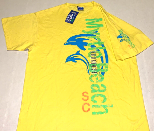 Rare Vintage Myrtle Beach South Carolina Leaping Dolphins T-Shirt New NWT MEDIUM