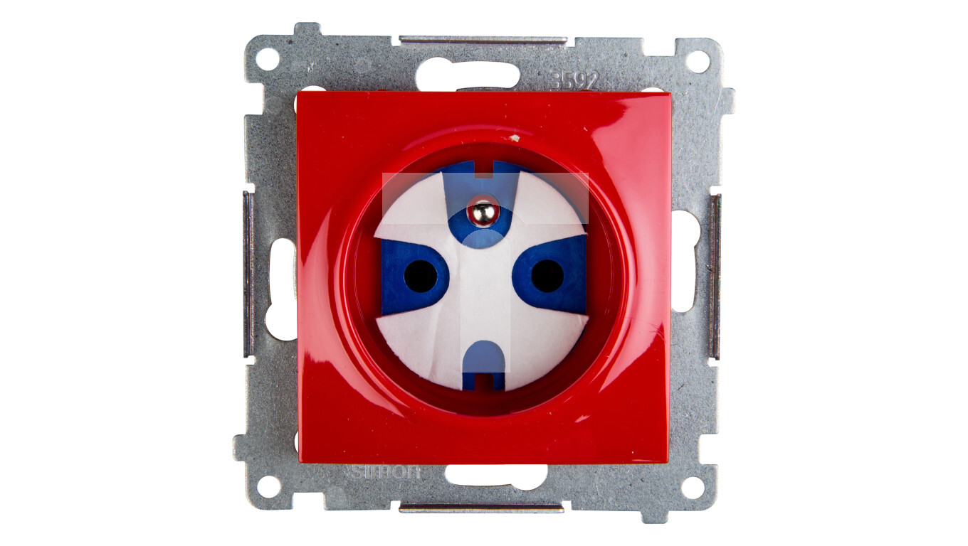 Simon 54 Single DATA socket w / u 16A IP20 with key authorizing red DGD1. /T2UK
