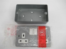 Honeywell / MK K2946 ALM , 2 Gang DP Metalclad Switch Socket , 13A , 250V