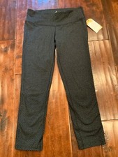 Prana Gray & Black Geometric Print Athletic Capri Leggings, Size Sm