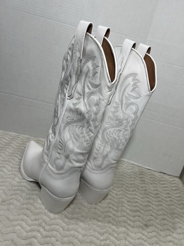 Jeffrey Campbell Dagget Women’s 7.5 White Combo Pointed Toe Western Cowgirl Boot - Picture 6 of 15