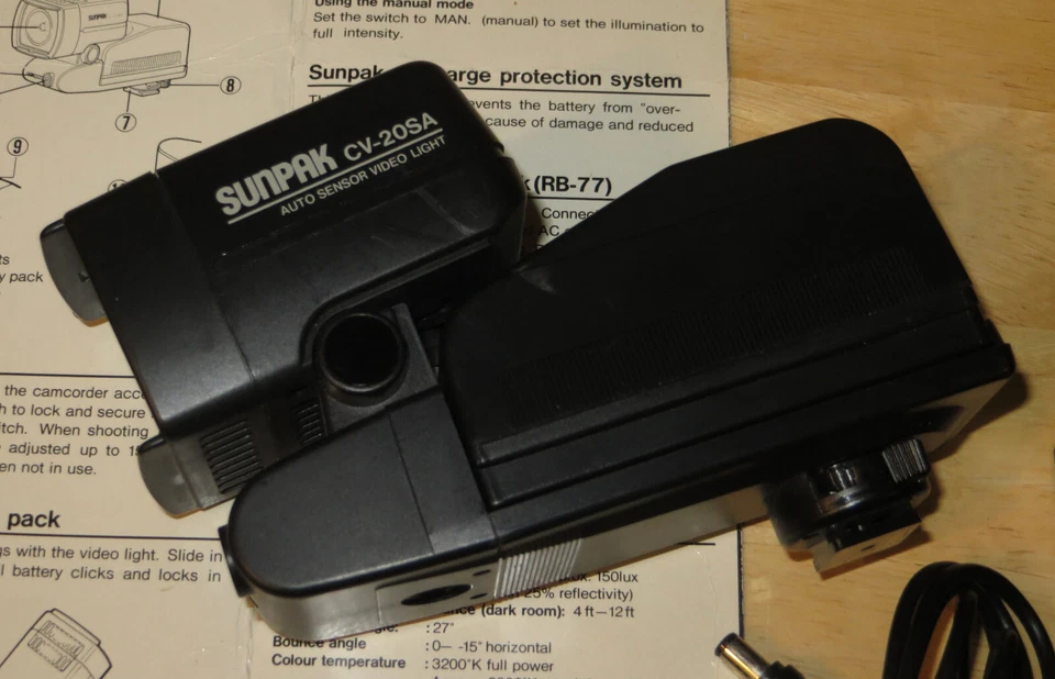 Sunpak CV-20SA Auto Sensor Video Light - Tested and Working - Image 2 of 4