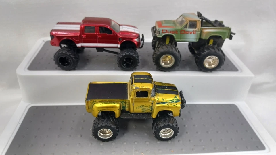 Jada Monster Trucks Ford F150 1956 Ford F100 Dust Devil Pickup Lot Of 3 Die Cast - Image 3 of 4