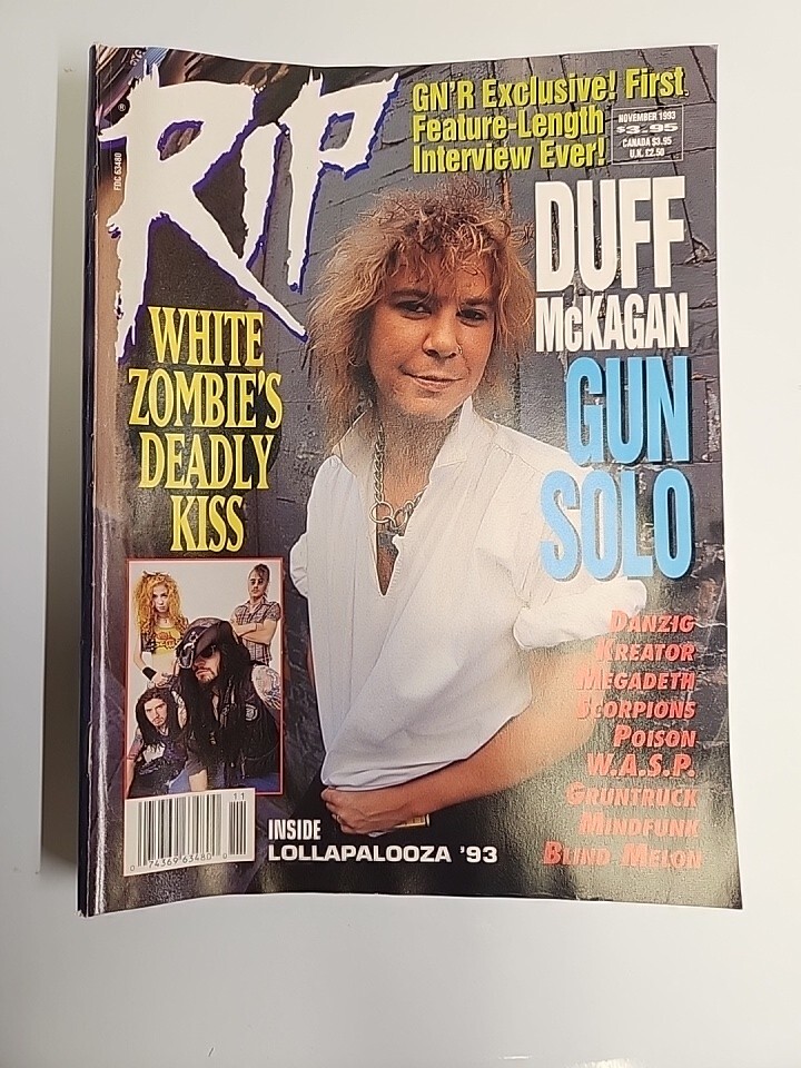 1993 RIP Magazine * November NOV* Duff Mckagan * GnR * Metallica
