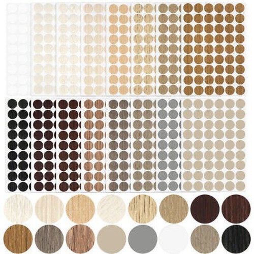 PVC Cover Caps Adhesive Screw Hole Stickers 864PCS for Wall Vinyl Wood Furniture