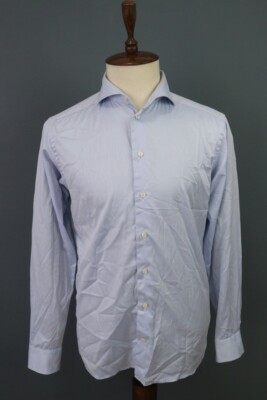 Eton Slim Blue Long Sleeve Button Down Shirt Size 42 / 16 1/2