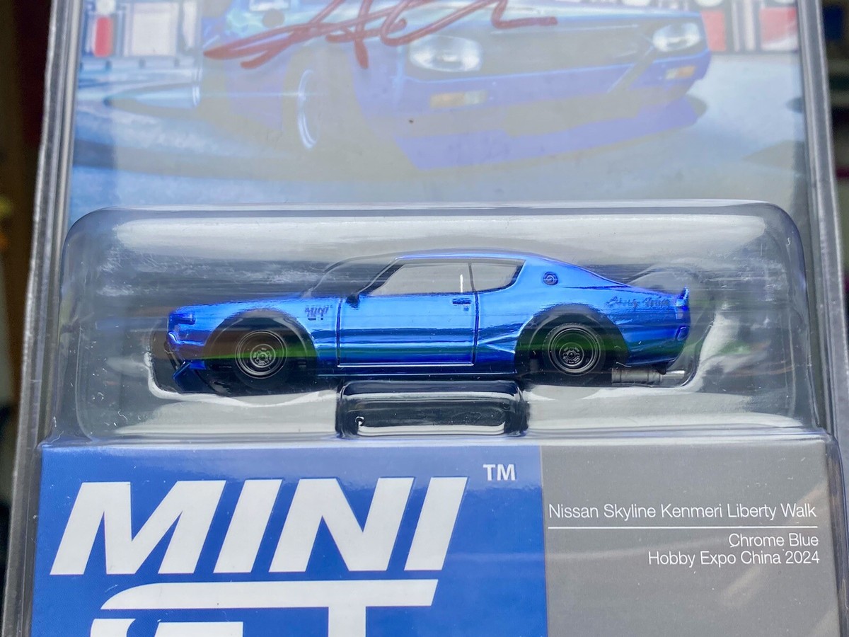 MiniGT Nissan Skyline Kenmeri Liberty Walk Chrome Blue HEC MiniGT Nissan Skyline Kenmeri Liberty Walk Chrome Blue HEC