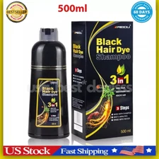 Permanent Black Hair  Dye Shampoo Fast Hair Dye Shampoo 3 In One (US Seller)