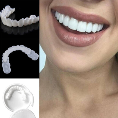 Veneers Denture Teeth Dental Set False Tooth Cover Upper＆Bottom Adult Smile