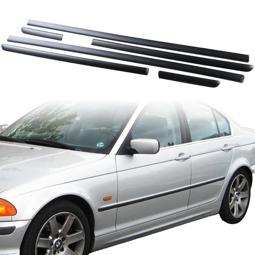 For BMW E46 Sedan Touring Body Door Side Mouldings Set 4Dr OEM Black ABS