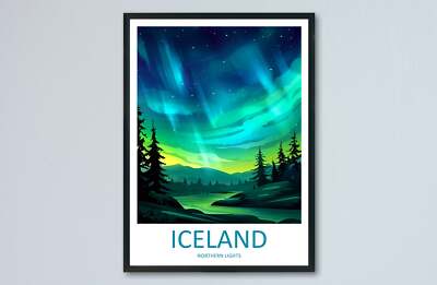 Nordlichter Reisedruck Wandbild Aurora Borealis Wandbehang Wohndeko Au