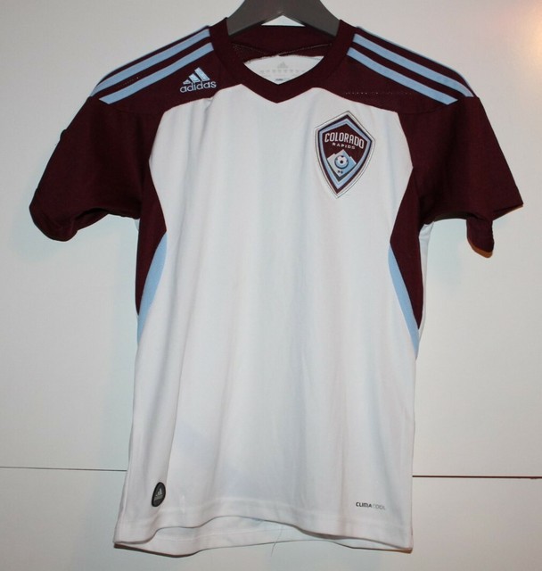 adidas MLS Youth Colorado Rapids Climacool Soccer Jersey S White and