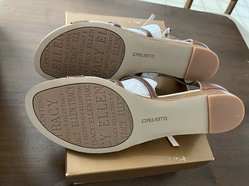 Sandalias Ellen Tracy para mujer EB Christie de cuero marrón talla 9,5 nuevas - Imagen 6 de 7