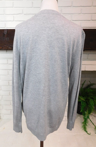 TED BAKER Fareeda Sweater Woven Front Floral Size 3 Large Gray Long Sleeve - Picture 3 of 6