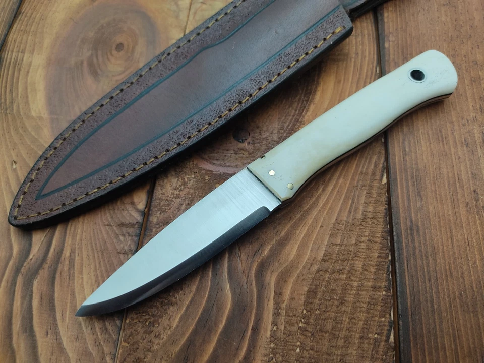 Custom Handmade 1095 Steel Scandi Grind Bushcraft Camping Survival Hunting Knife - Image 2 of 4