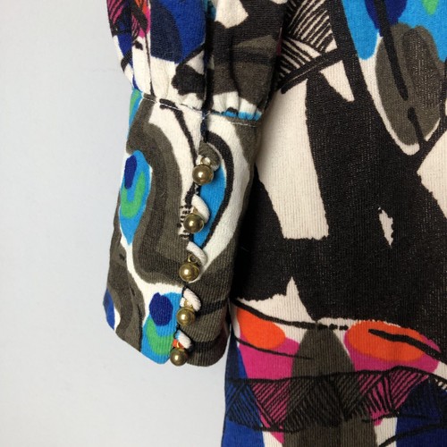 Vestido recto elástico Sievercute para mujer talla L multicolor abstracto estampado mariposa - Imagen 11 de 16