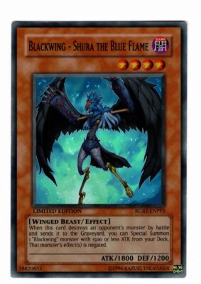 Yugioh- 1X Blackwing - Shura the Blue Flame - Super Rare - Lim - RGBT-ENPP2 - MP