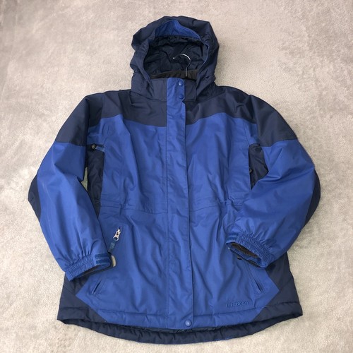 L.L. BEAN Kids Blue Hooded Full Zipper Winter Jacket Sz L - 14/16 - Picture 2 of 12