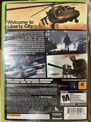 GTA Grand Theft Auto Liberty City Xbox 360 Video GAME Manual