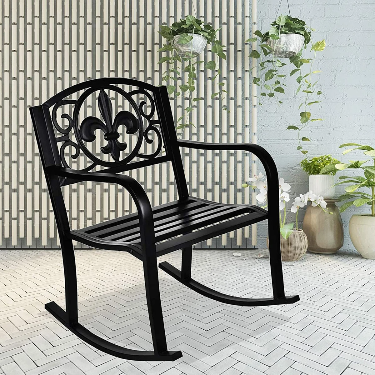 Metal porch rocker outlet