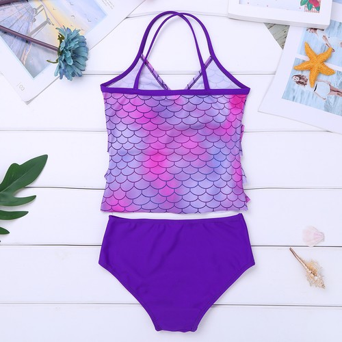 Mädchen Kinder Tankini Bikini Sets Meerjungfrau Kostüm Badebekleidung