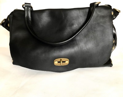 Borsa Donna Pelle Postino Mano Tracolla Bauletto Nera POS | eBay