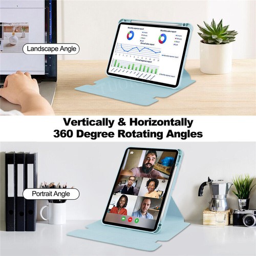 For NEW iPad A16 Air 11 / 13 inch M3 2025 Rotation Leather Shockproof Smart Case - Picture 42 of 58
