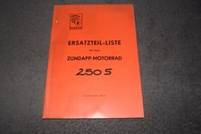 Ersatzteilliste Ersatzteilekatalog Handbuch Zündapp-Motorrad 250 S 1957