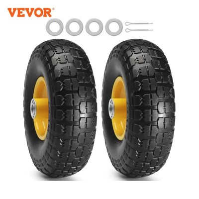 VEVOR 2er Pack Voll PU Run-Flat Reifen Rad 10'' Flat Free Tubeless Reifen und Rad