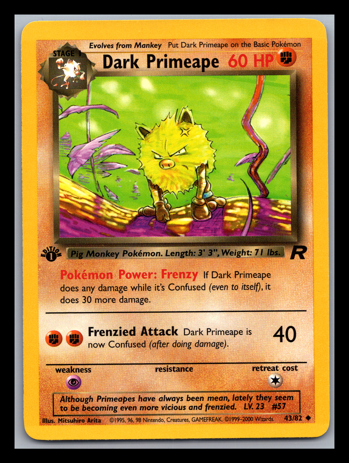 Dark Primeape 1st Ed NM/M Team Rocket #43/82