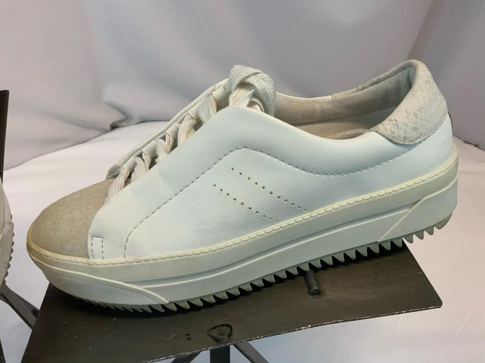 Zapatillas Zara TRF Moda Talla 6 Mujer EU 36 Cuero Blanco Encaje Pavo YGI C1S-70 Foto 3 de 4