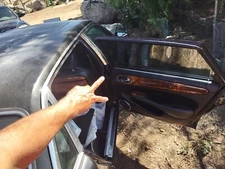 98-03 JAGUAR XJ8 VDP REAR RIGHT SIDE UPPER & LOWER DOOR HINGE BRACKET SET 2 OEM