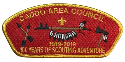 Caddo Area TX 1919-2019 100 Years Of Scouting Adventure CSP YEL Bdr (SA800)