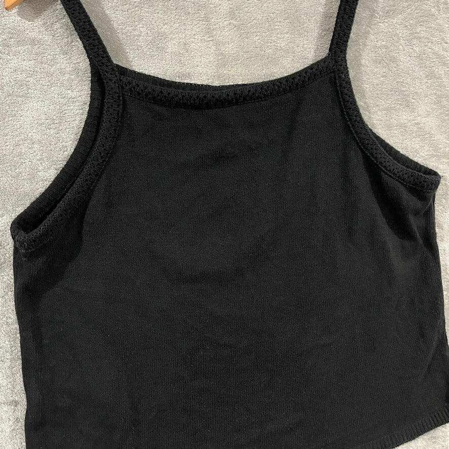 Top Cami Sin Mangas Tejido Venezia Años 90 Y2K De Colección Negro Cottage Boho Trad Talla 18/20 Foto 4 de 4