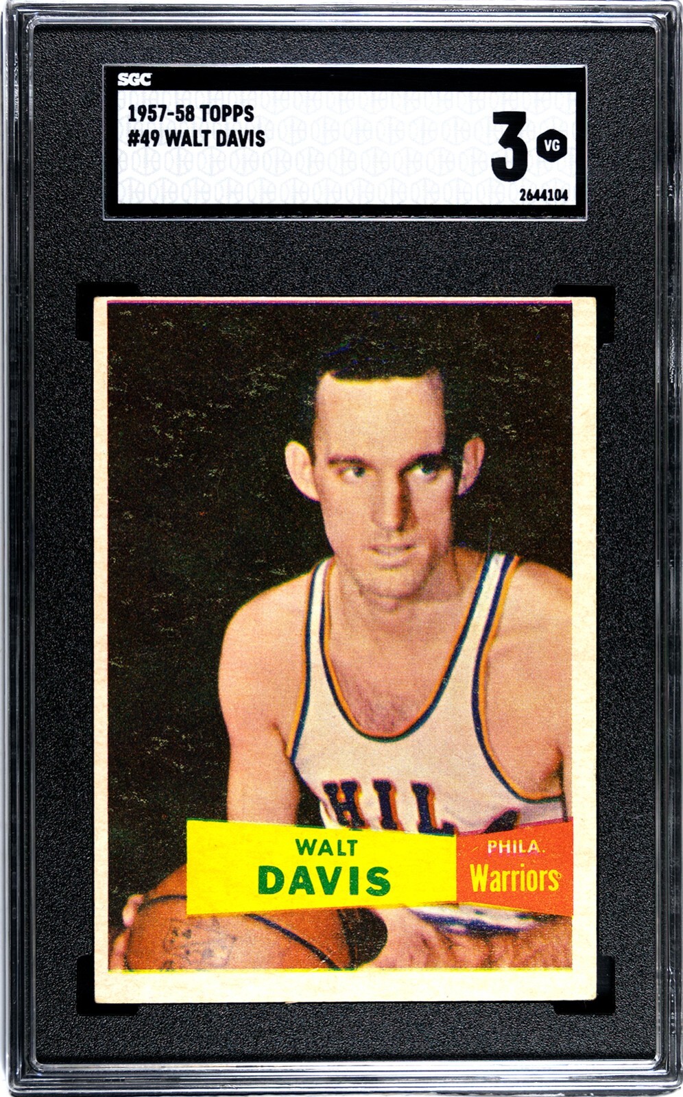 1957-58 Topps WALT DAVIS Warriors #49 SGC 3 VG **GRADED SET BREAK**