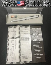 2in1 Electronic Vibration Massage Metal Ballpoint Pen, Silver - NEW! **READ**