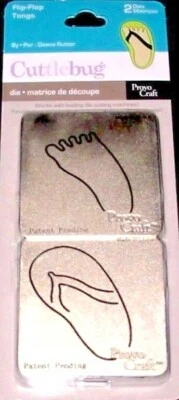 Flip Flop & Foot Beach Sandals Cuttlebug Die Set 37-1525 NEW! - Image 1 of 4