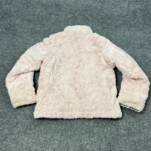 North Face Jacket Girls M 10/12 Black Pink Reversible Puffer Fleece Coat - Picture 16 of 16