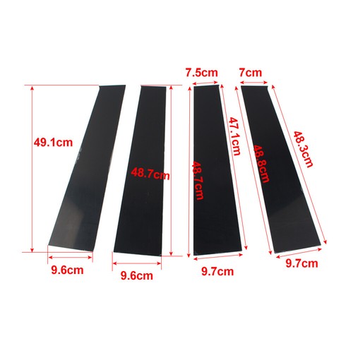 4 Pcs Bright Black Car Window Pillar Posts Door Trims For Dodge Ram 1500 2009-18 - Picture 12 of 12