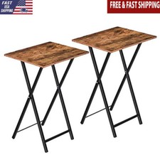 Folding TV Tray Tables, Set of 2 Side Table for Small Space, Snack Tables