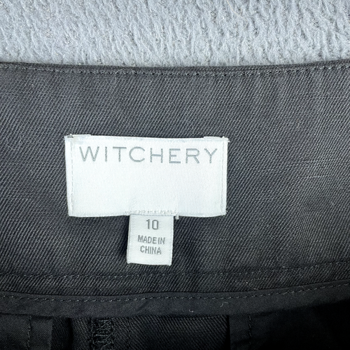 Witchery Dress Pants Womens Size 10 Black Tapered High Waist Casual Loose Fit - Picture 4 of 10