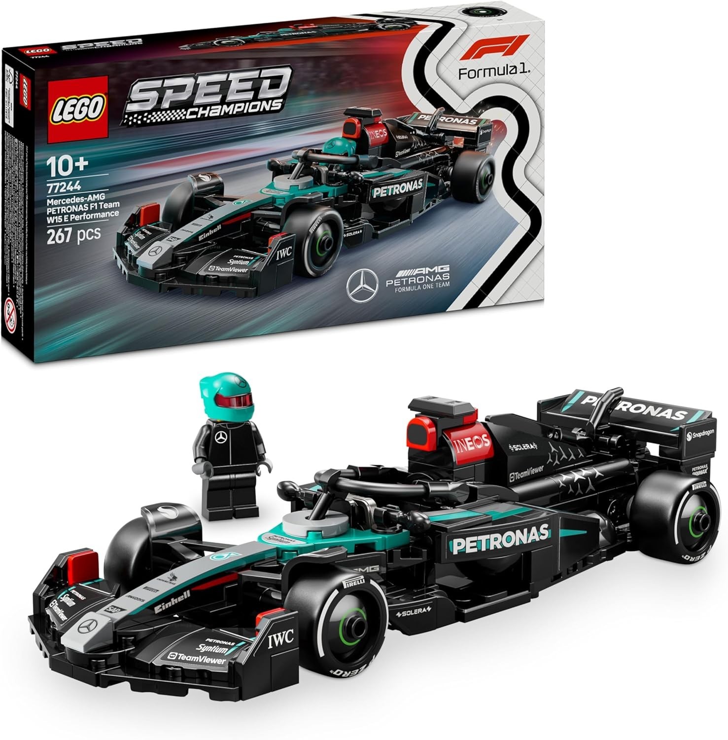 LEGO 77244 Speed Champions Formule 1 Mercedes AMG W15 voiture miniature de course neuve