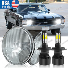 2x 7 Inch Led Round Headlight New Hilow Fit Chevy Chevelle Ss 1971 1972 1973