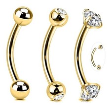 14G Surgical Steel Body Jewelry, 14G Belly Button Rings Gold Gold;BL:12mm