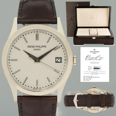 2010 PAPERS MINT Patek Philippe 5296G 38mm White Gold Calatrava Black Leather