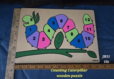 Counting Caterpillar wooden puzzle 1992 CMI