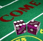 Boulder Station Las Vegas Casino Matching Serial #s Dice Pair Purple Polished — photo 4