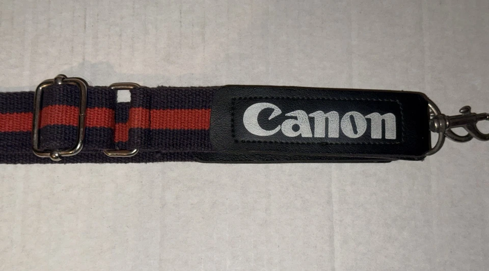 Vintage CANON SLR Camera Neck Strap. Striped Sport Design RARE 80's - Image 2 of 3